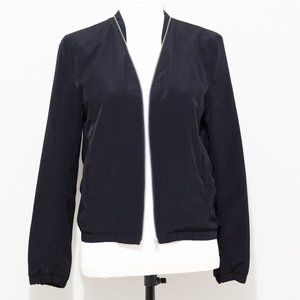 H&M Women's Black Full Front Zip Up BomberJacket Size 6